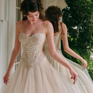 Pleated Gauze Maxi Skirt in Cream (White Moon, Weaving Dream Gauze Skirt)